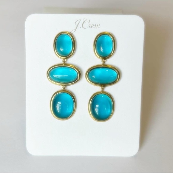 J. CREW GLASS CAB TRIPLE-DROP EARRINGS - Picture 6 of 8